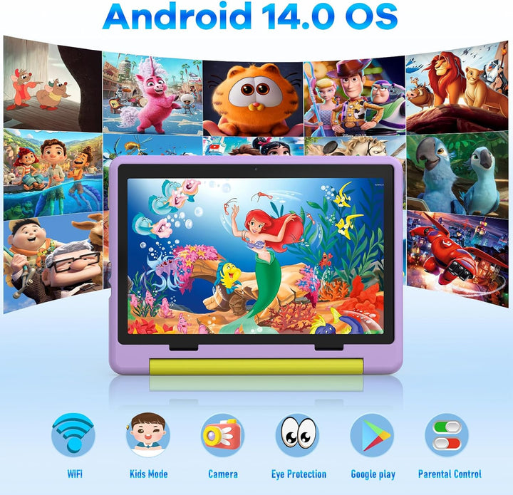 Jeazans Tableta para niños | Tablet Android 14 mejorada de 10 pulga...