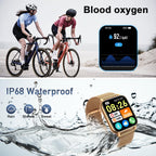 Reloj inteligente para mujer con rastreador de fitness: relojes inteligentes dorados para mujer, relojes digitales para hombre, hacer/responder llamada, impermeable, reloj inteligente para correr