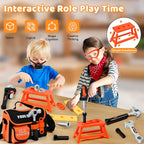 Juego de herramientas para niños, 49 piezas, kit de taladro de juguete con