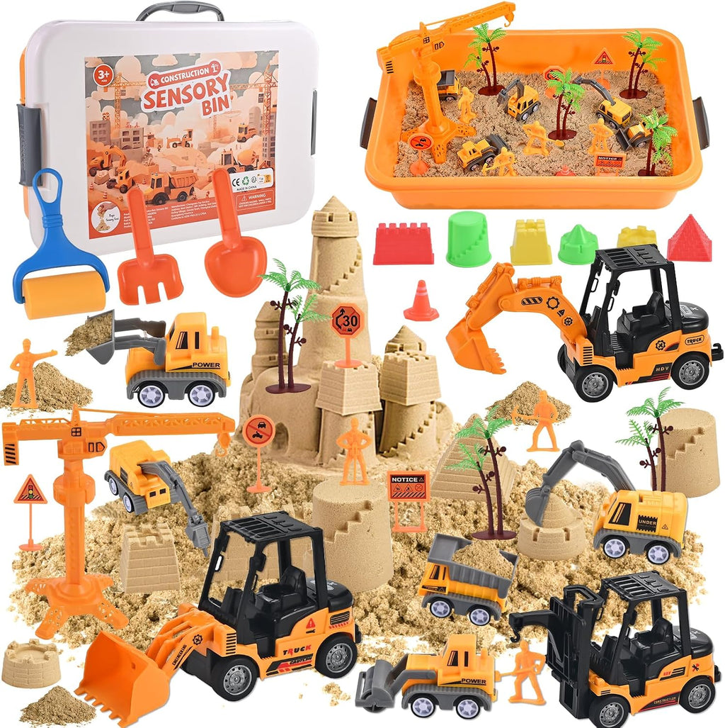 Faburo - Kit de construcción de arena de 34 piezas, juguete sensorial para niños pequeños