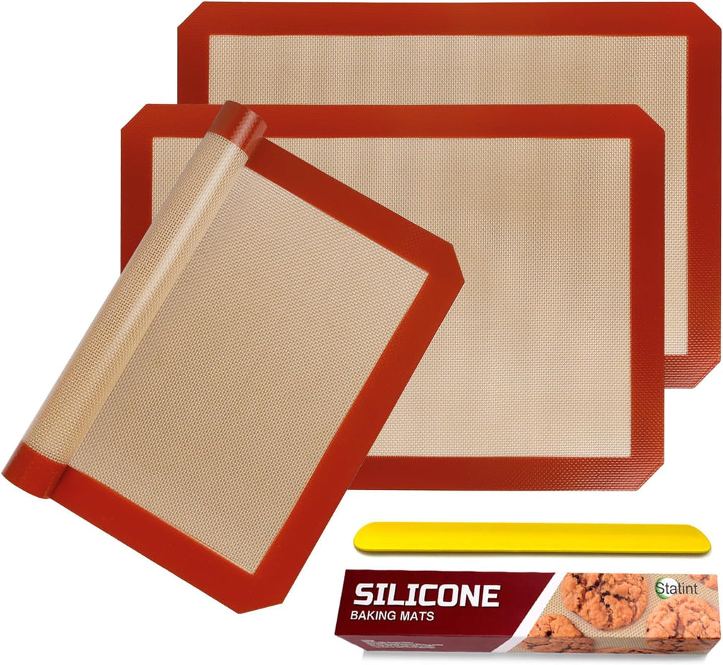 STATINT - Juego de 3 alfombrillas de silicona para hornear, antiadherentes