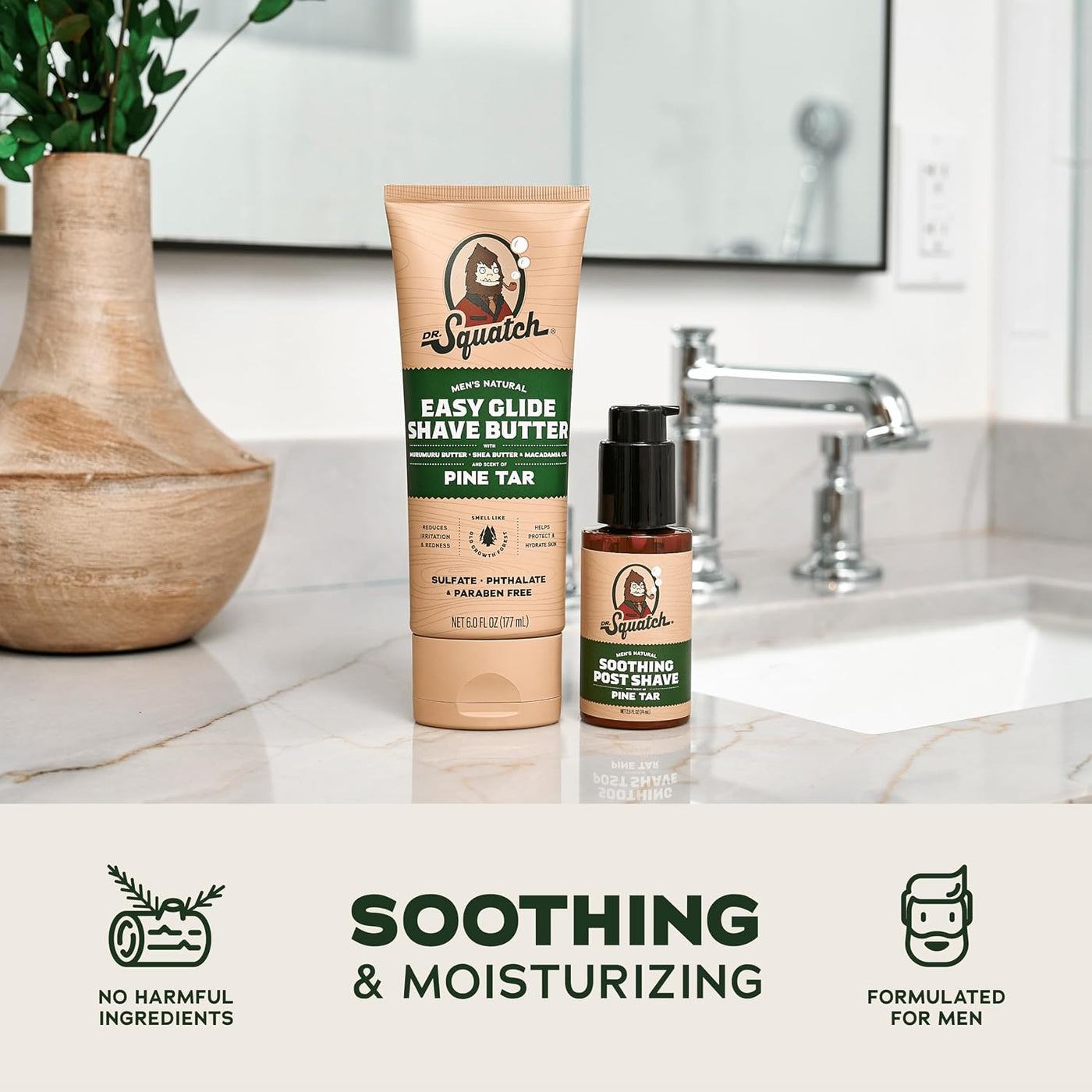 Dr. Squatch Juego de Afeitado con Alquitrán de Pino - Manteca Suave...