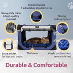Transportador de mascotas para gatos y perros, se adapta cómodamente a 2