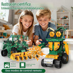 5 en 1 conjunto de kits de construcción de juguetes de robot STEM para niños de 6 a 14 años, aplicación y control remoto STEM cosechadora/carro de arado/camión de agua conjunto de construcción de