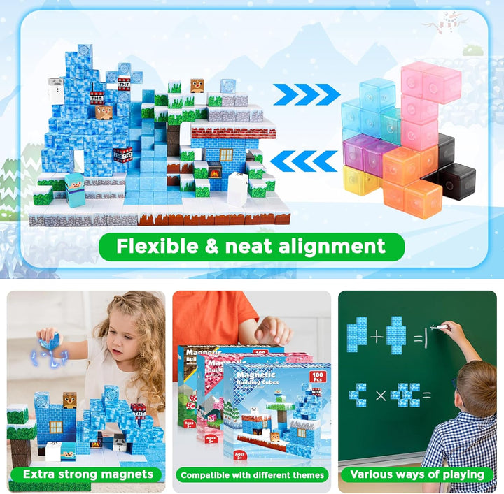 ToyUnited Bloques Magnéticos - 100 Piezas Bloques de Construcción M...