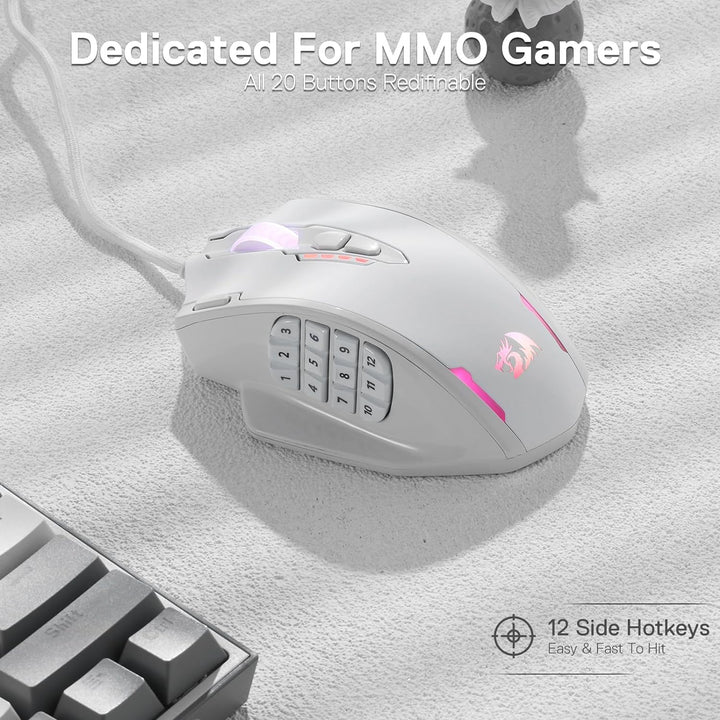 Redragon M908 Impact RGB LED MMO Mouse para juegos con 12 botones l...