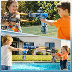 Paquete de 2 pistolas de agua eléctricas grandes para niños, pistola eléctrica automática con iluminación, pistola de agua de alcance de 40 pies, juguete de regalo para piscina al aire libre