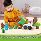 MEGA BLOKS Fisher-Price - Bloques de construcción para niños pequeños, escuadrón de clasificación y reciclaje de Green Town con 15 piezas, 2 figuras, ideas de regalo de juguete para niños