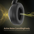 Auriculares con cancelación activa de ruido, 100 horas de reproducción, auriculares inalámbricos Bluetooth, auriculares Bluetooth con micrófono, auriculares inalámbricos sobre la oreja con