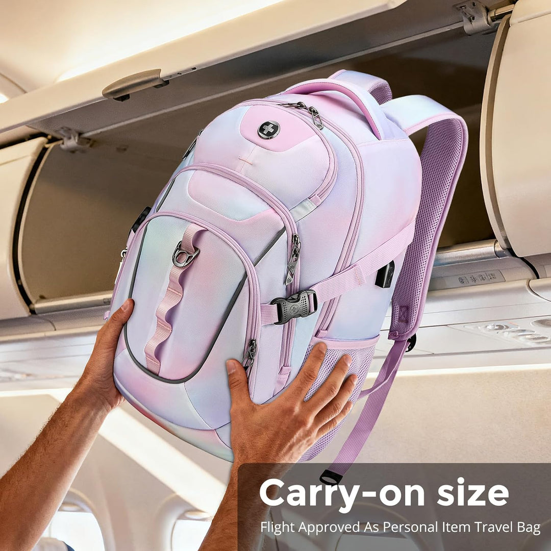 Swissdigital Mochila para laptop con puerto de carga USB, mochila d...