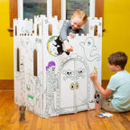 Castillo embrujado de cartón fácil - Fuerte para niños y casa de arte y