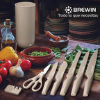 Brewin - Juego de cuchillos de cocina de 8 piezas con bloque universal y