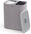 Joseph Joseph Tota - Cesta para ropa sucia con tapa, clasificador doble de 100 L, bolsas extraíbles