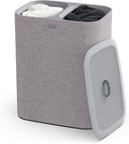 Joseph Joseph Tota - Cesta para ropa sucia con tapa, clasificador doble de 100 L, bolsas extraíbles