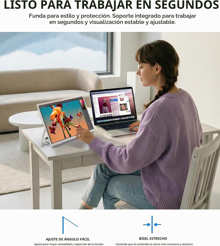 UPERFECT Monitor portátil 15.6", 125% sRGB 1080P Monitor portátil (...
