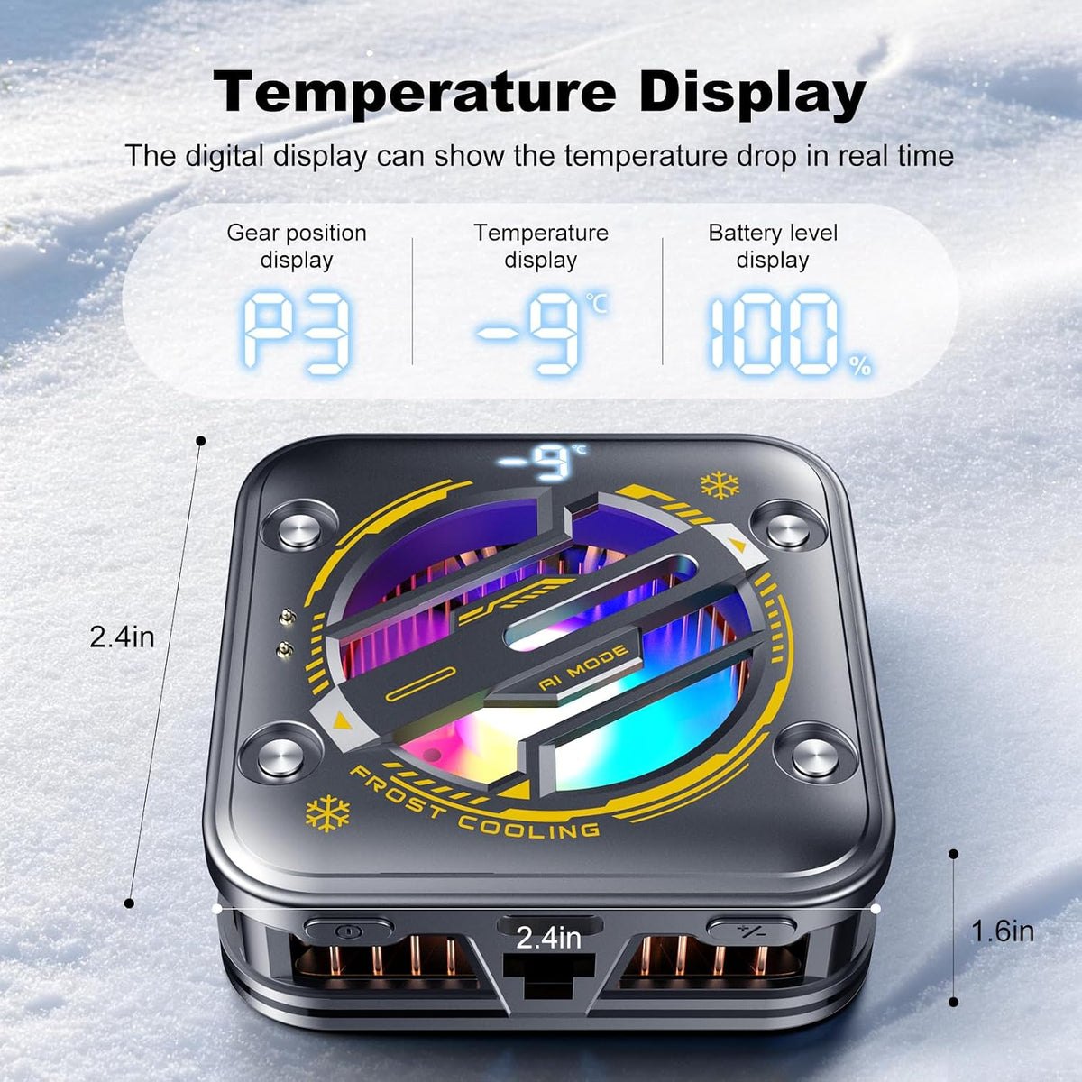 Enfriador magnético para teléfono con batería, ventilador de refrigeración inalámbrico recargable para iPhone/iPad, funda de refrigeración para teléfono, radiador disipador de calor con LED RGB para