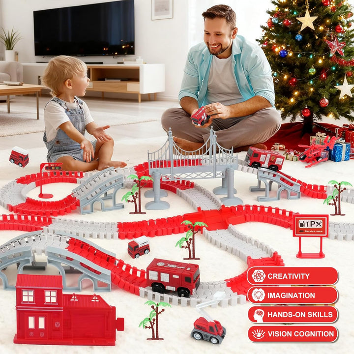 ToyFuntasy Juego de pistas de autos de carreras para niños, juguete...