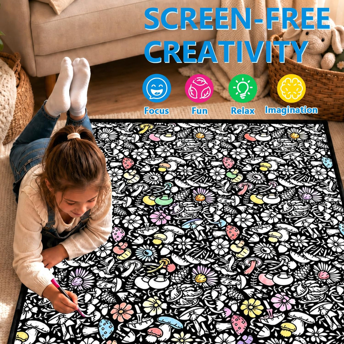 TYLSAXFORN Manta para colorear de bricolaje para niños y adultos con 24