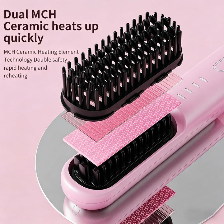 Go Brush Pro para cabello corto, alisado inalámbrico actualizado 20...