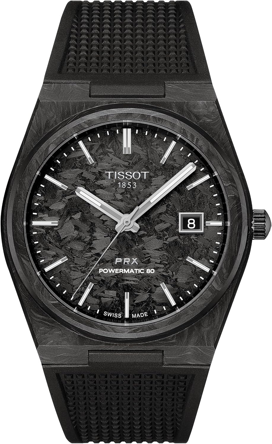 Tissot PRX, automático suizo, 1.59 in, carbono, reloj para hombre