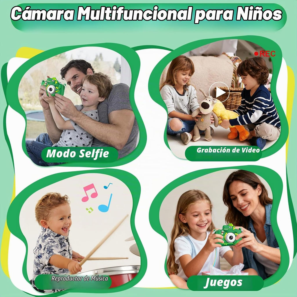 Juguetes de cámara para niños de 3 a 8 años de edad, videocámara digital para niños con cubierta suave de dibujos animados, el mejor regalo de festival de cumpleaños de Navidad para niños