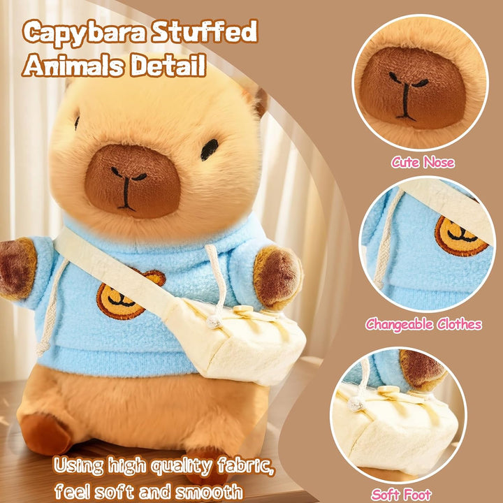 TITQWOP Juguete de peluche Capybara marrón de 10.2 pulgadas con 9 p...