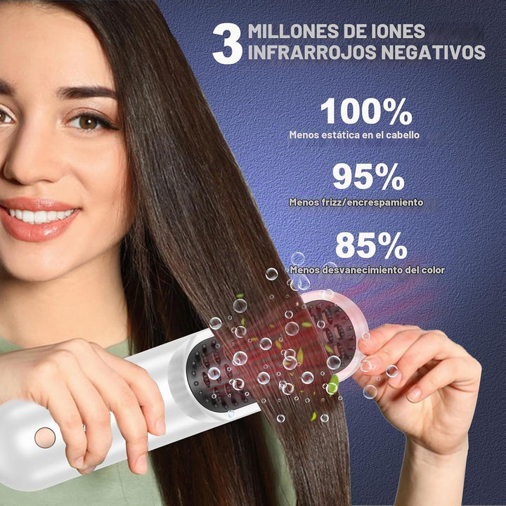 Atopskins Cepillo alisador de cabello inalámbrico, mini cepillo por...
