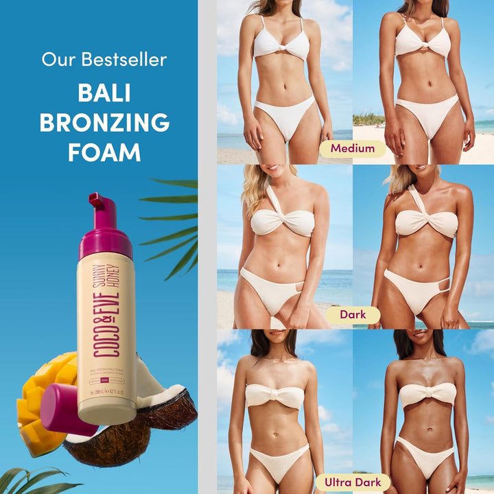 Coco &amp; Eve Sunny Honey Bali Bronzing Self Tanner Mousse Loción...