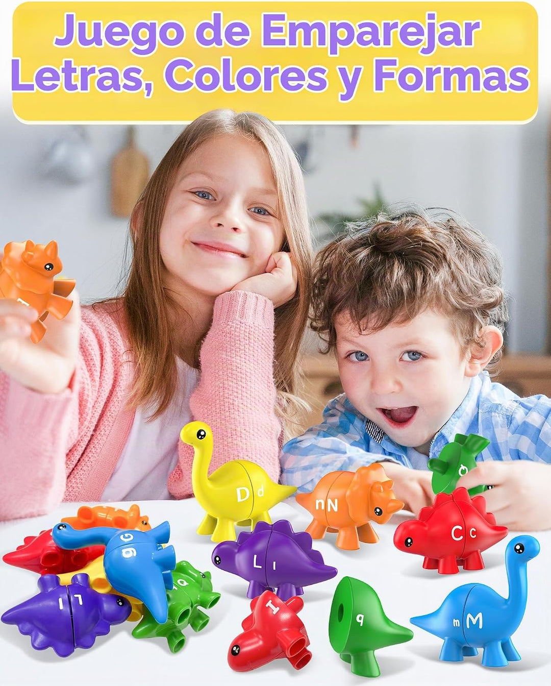 Walenty 26 piezas de juguetes de aprendizaje del alfabeto de dinosa...