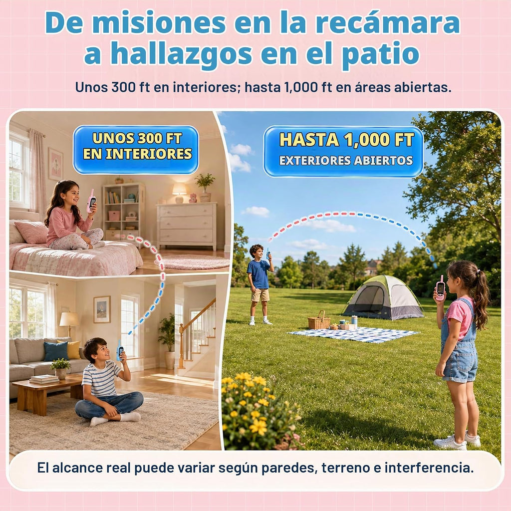Walkie Talkies de video para niños, paquete de 2 juguetes recargables para cámara y pantalla, chat de campamento de largo alcance para interiores y exteriores, radios bidireccionales, regalos de