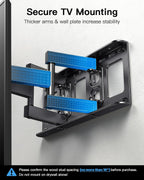 Pipishell Soporte de pared para TV para televisores LED LCD OLED 4K de 26-74 pulgadas de hasta 99 libras, soporte de montaje de TV de movimiento completo, extensión giratoria articulada, nivelación máxima VESA 15.748x15.748 in, se adapta a pernos de