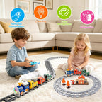 Juego de tren de vapor RC para niños, modelo eléctrico con humo y pistas