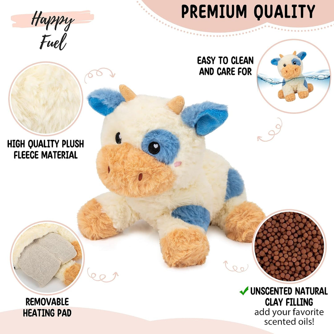 Vacas de peluche microondables y ponderadas - Almohadilla de calent...