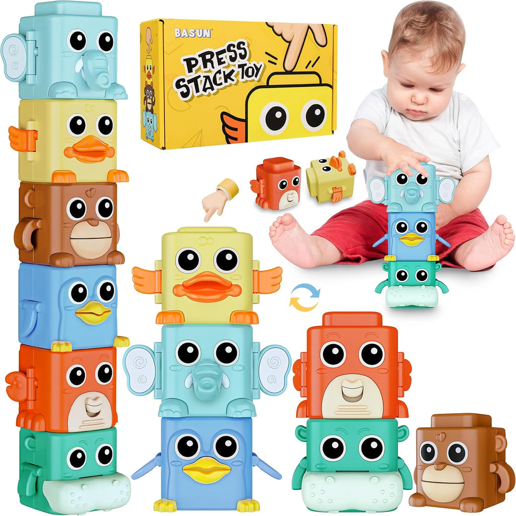Stacking Toys Set Sensory Animal Stacking Blocks para 18+ Months Toddler Toy