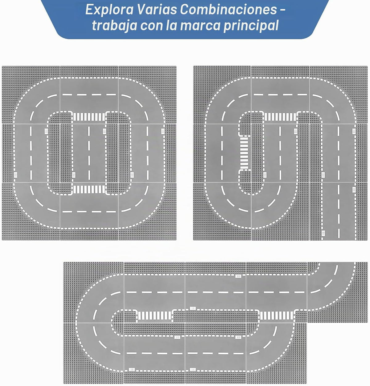 Paquete de 9 bases de carretera para construcción, compatibles con ladrillos Lego Classic, placas base de 10 x 10 pulgadas para caminos Lego, placas base de carretera para juegos de ciudad