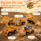6 piezas de juguetes de vehículos de construcción, mini vehículos de