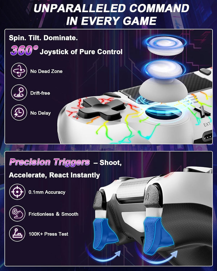 Wireless Controller for PS-4, Dual Vibration Game Joystick\/Motion...