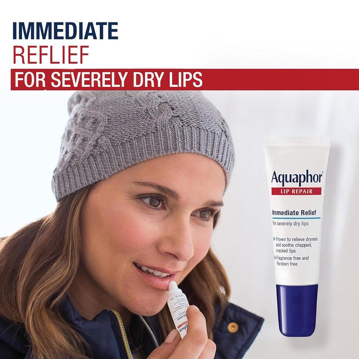 Aquaphor Juego de bálsamo labial para labios agrietados, bálsamo de...