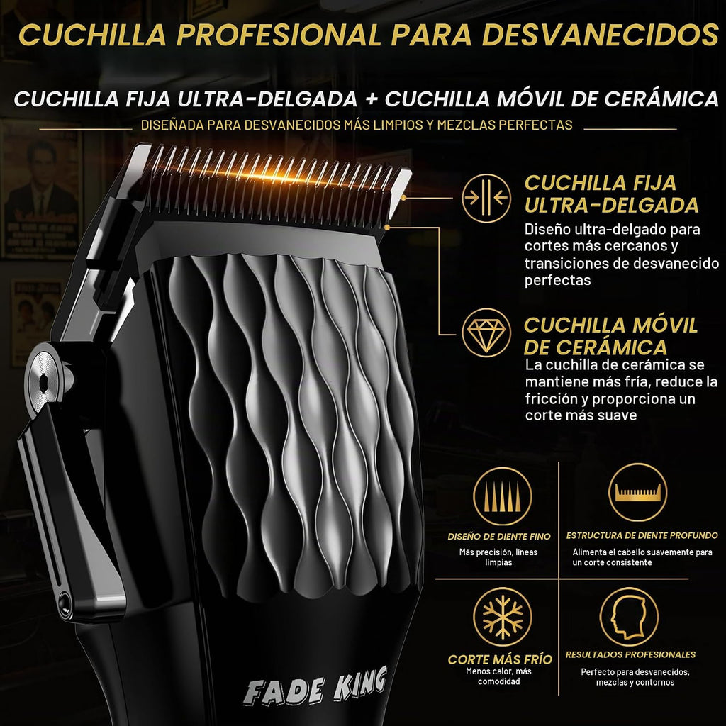 FADEKING Cortadora de pelo profesional para hombres, kit de recortadora y