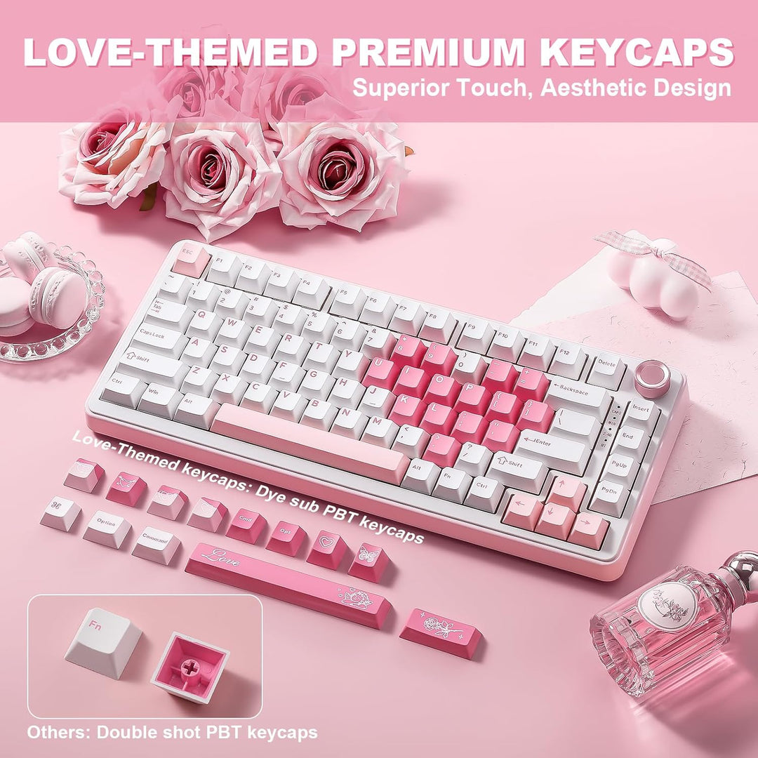 YUNZII Teclado mecánico inalámbrico B75 PRO, diseño del 75% con per...