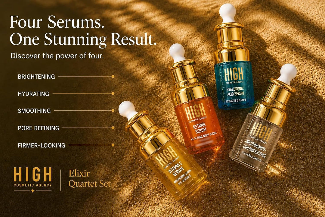 HIGH - Elixir Quartet Set - Suero: incluye vitamina C, retinol, áci...