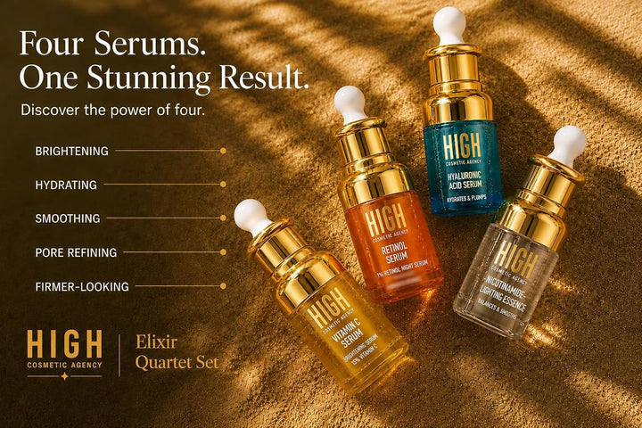 HIGH - Elixir Quartet Set - Suero: incluye vitamina C, retinol, áci...