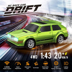 Mini coche RC 1/43 con giroscopio, coche RC 4WD totalmente proporcional, control remoto 2.4GHz de grado hobby, modelo RTR, alta velocidad 20+ km/h para aficionados, niños y adultos (plateado)