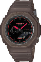 Casio G-Shock - Reloj analógico digital de resina marrón con luz ahumada GA2100K-5A