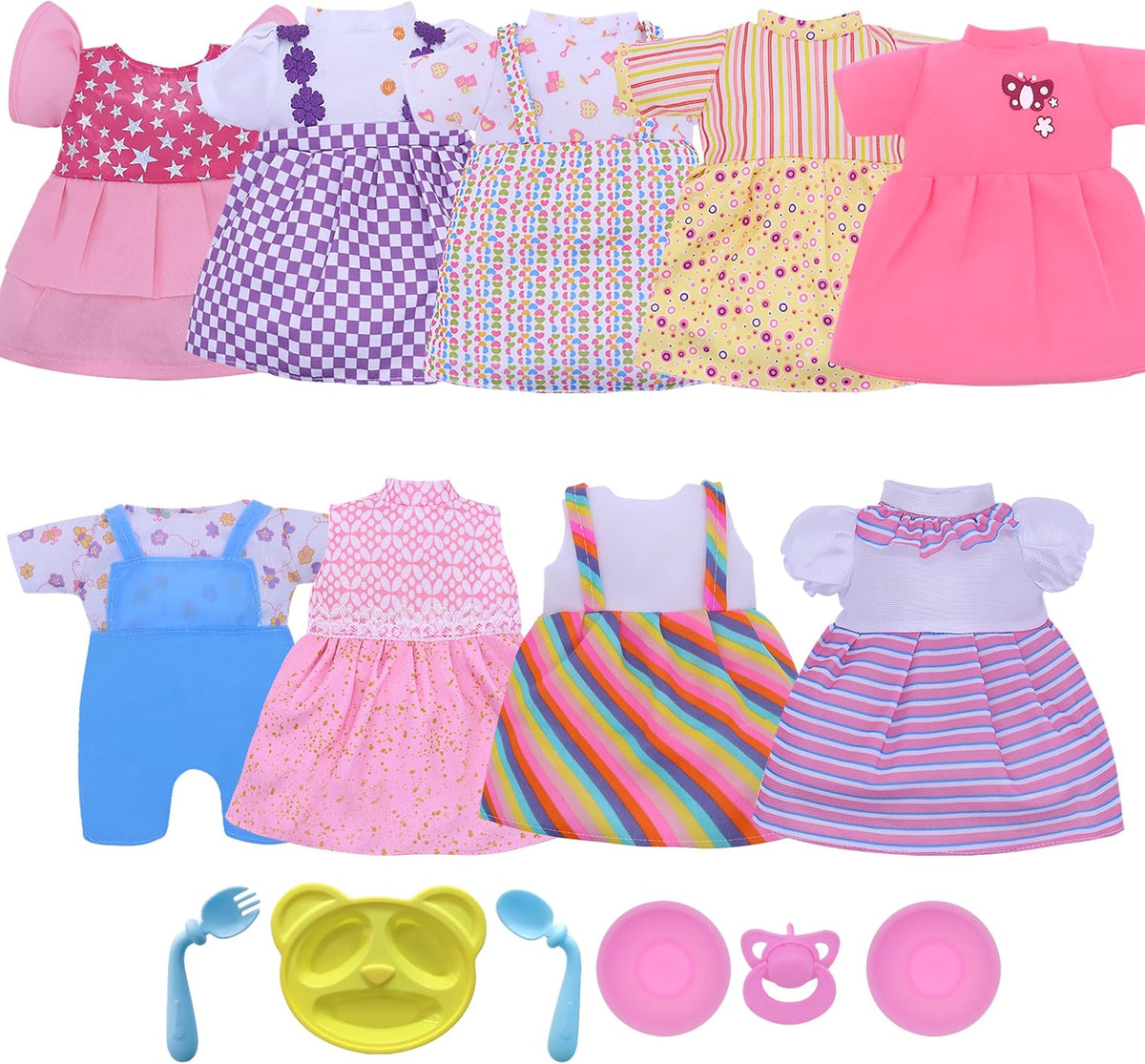 Ropa de muñeca YAYYAY para muñeca de 12 pulgadas - con accesorio de ropa interior con pezón en plato para la cena, también compatible con muñecas de 11''-12''