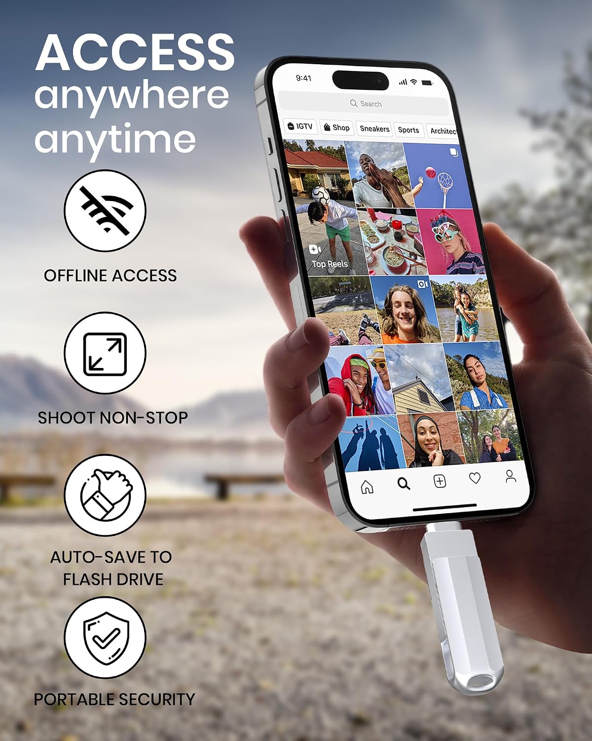 Unidad flash de 64 GB para iPhone\/iPad, USB-C Photo Stick con adap...