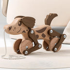 Juguetes Montessori 1 2 3 4 Años Niños Niñas Juguete de Perro de Madera para Caminar y Tirar para Bebés y Pequeñas, Juguetes de Caminar y Tirar, Juguete de Perro para Caminar y Tirar, Juguete