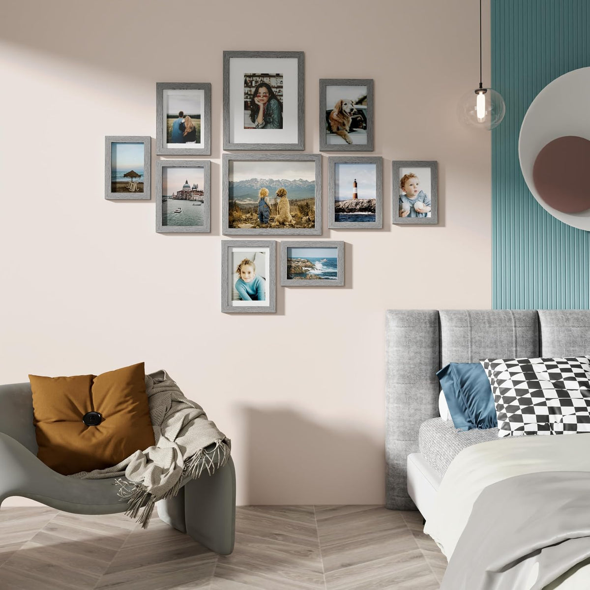 Paquete de 10 marcos de fotos para decoración de pared