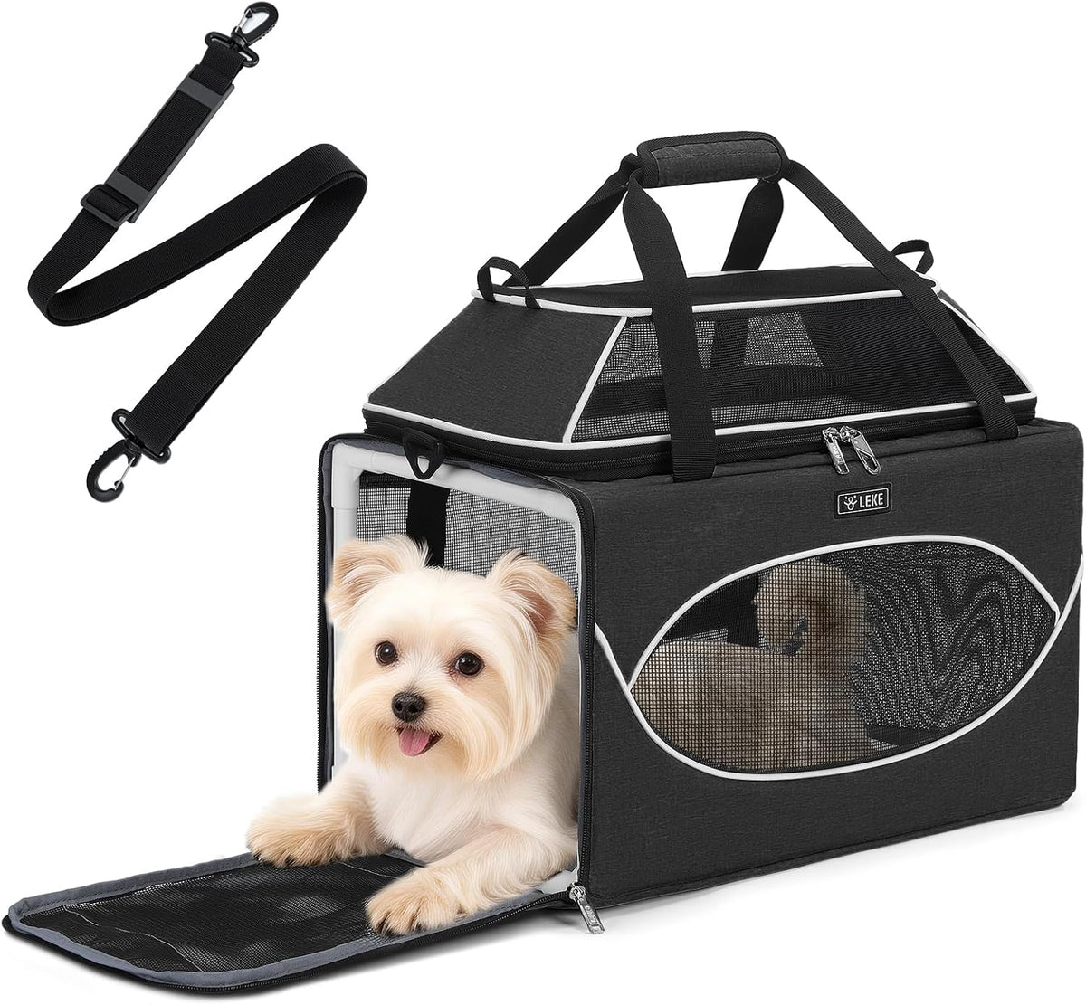 Lekereise Transportador de mascotas extensible superior de 17 x 11 x 9.5