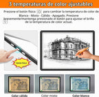 TOHETO Almohadilla de luz recargable A4 para pintura de diamantes, caja de luz de rastreo ultra brillante para dibujar, caja de luz inalámbrica para rastreo y dibujo, tablero de luz de arte de